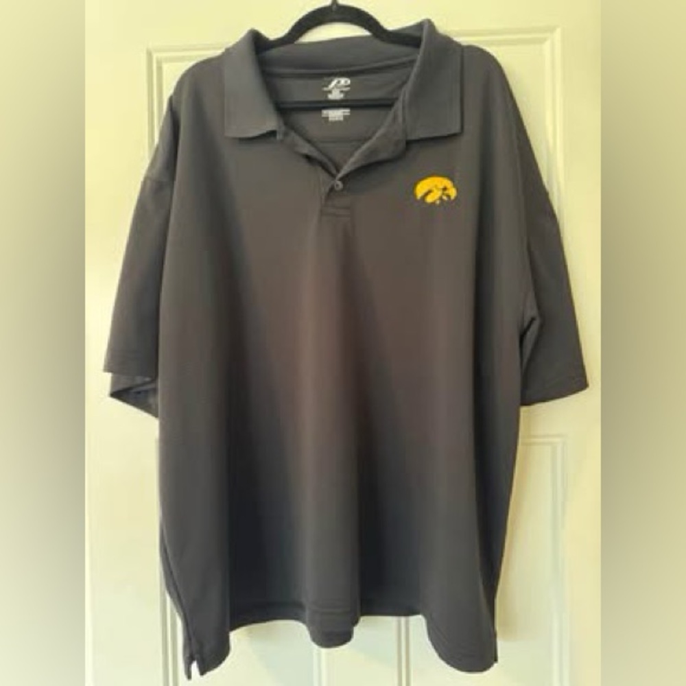 Pro Player black polo men’s 2xl Iowa Hawkeyes Tigerhawk embroidered‎